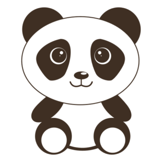 Cute Begging Panda Decal (Brown)